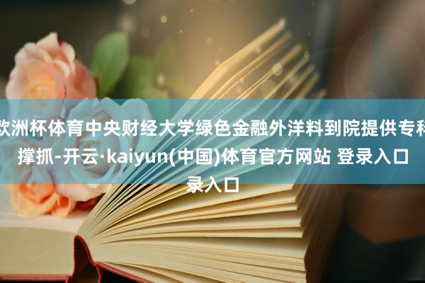 欧洲杯体育中央财经大学绿色金融外洋料到院提供专科撑抓-开云·kaiyun(中国)体育官方网站 登录入口